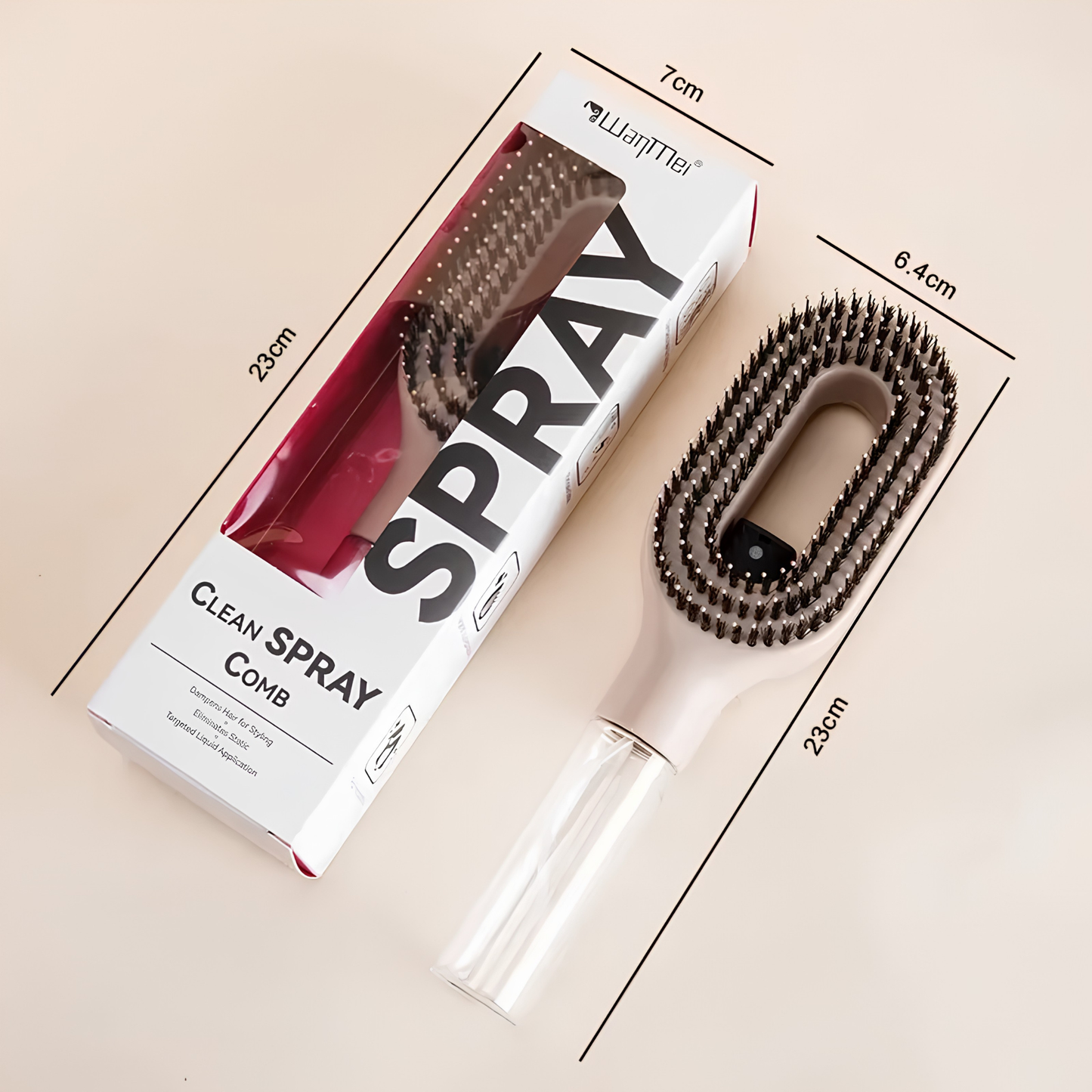 2-in-1 Detangling Spray Hair Brush – Scalp Massaging & Anti-Static Mist Comb