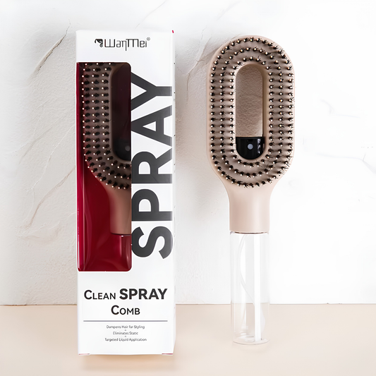 2-in-1 Detangling Spray Hair Brush – Scalp Massaging & Anti-Static Mist Comb