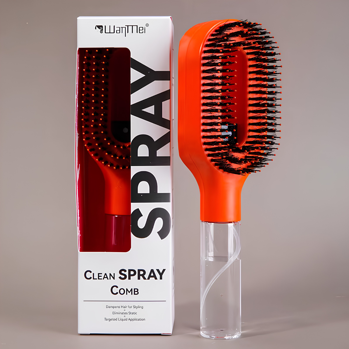 2-in-1 Detangling Spray Hair Brush – Scalp Massaging & Anti-Static Mist Comb