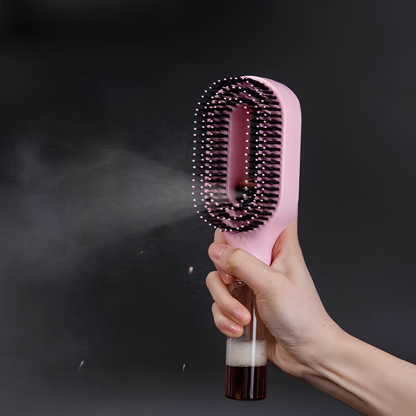 2-in-1 Detangling Spray Hair Brush – Scalp Massaging & Anti-Static Mist Comb